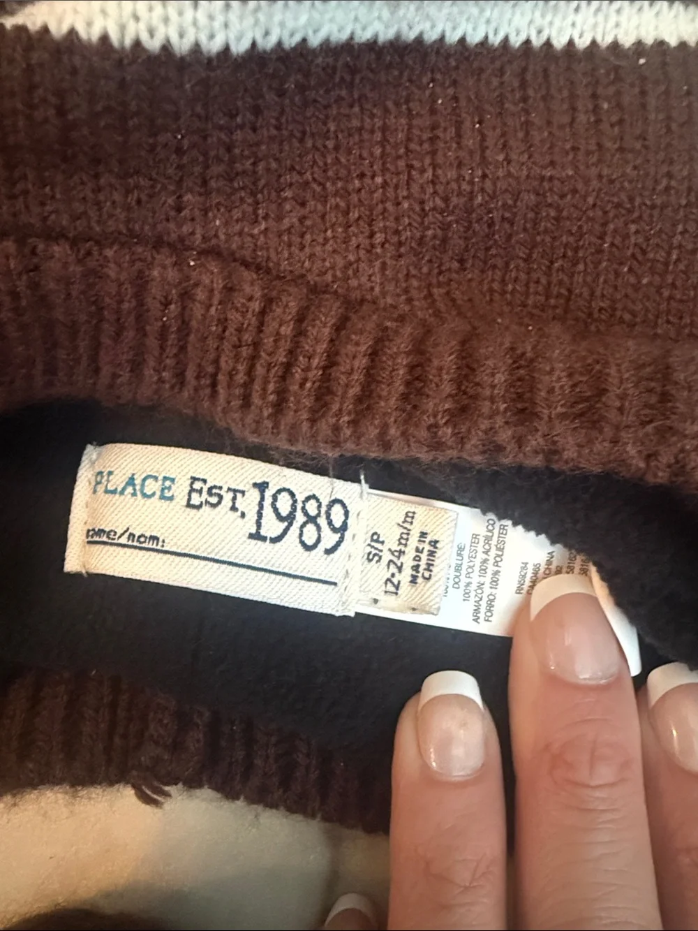 The Children's Place 12-24 Months Football Beanie with Mittens